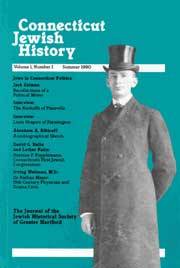 Connecticut Jewish History: Vol. 1, #1: Jews in Connecticut Politics