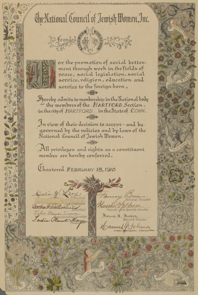 National Council of Jewish Women Charter National Council of Jewish Women Charter