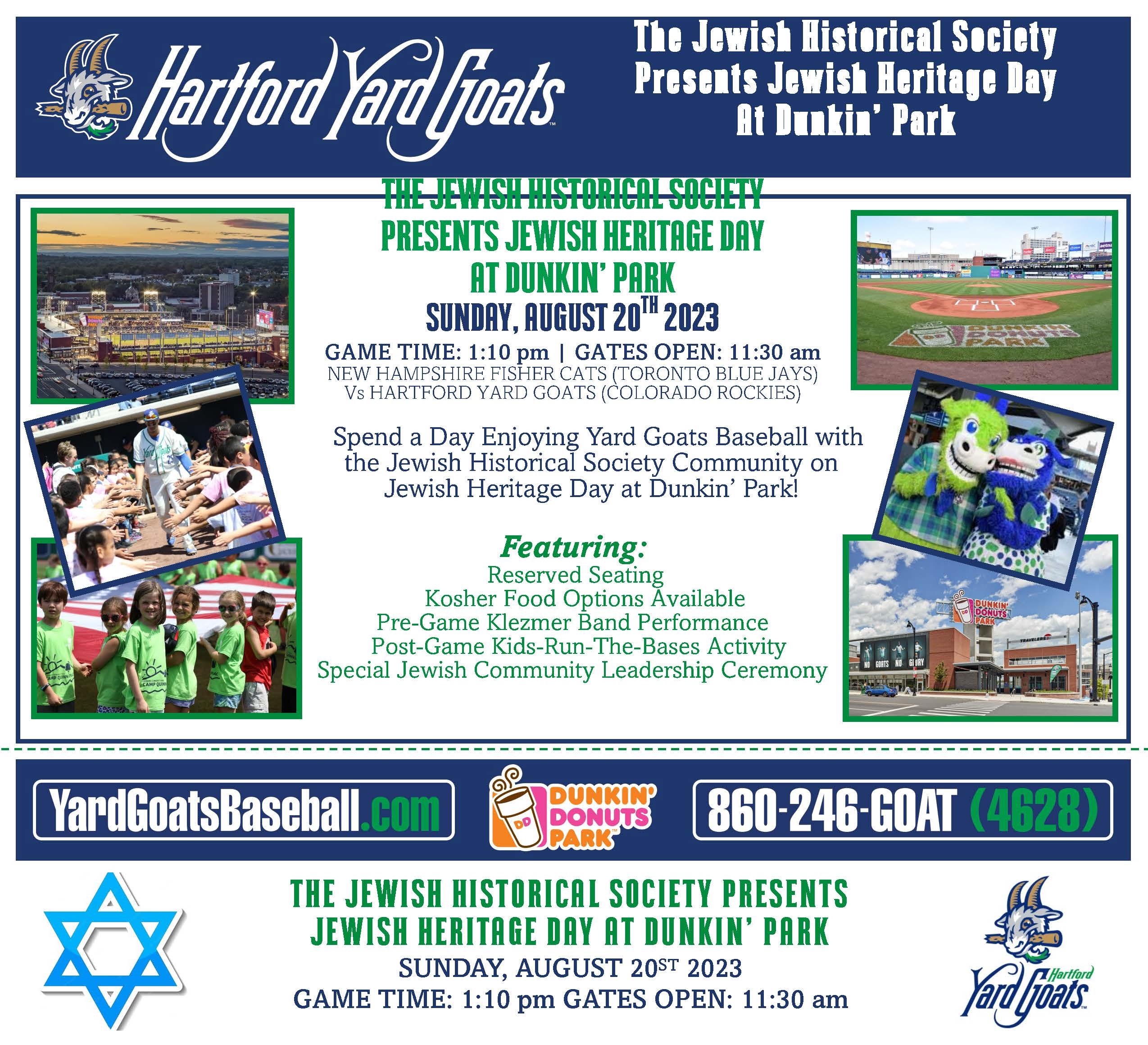 Jewish Heritage Day at the Yard Goats 8.20.23